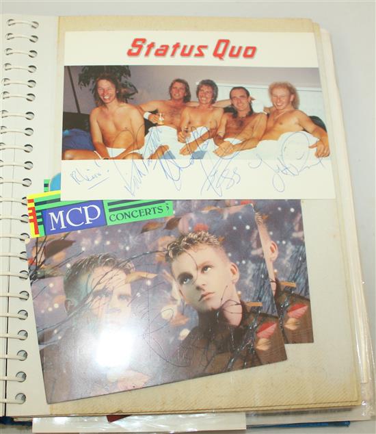 Five autograph albums and two albums of signed photos of 1980s-90s pop stars and celebrities